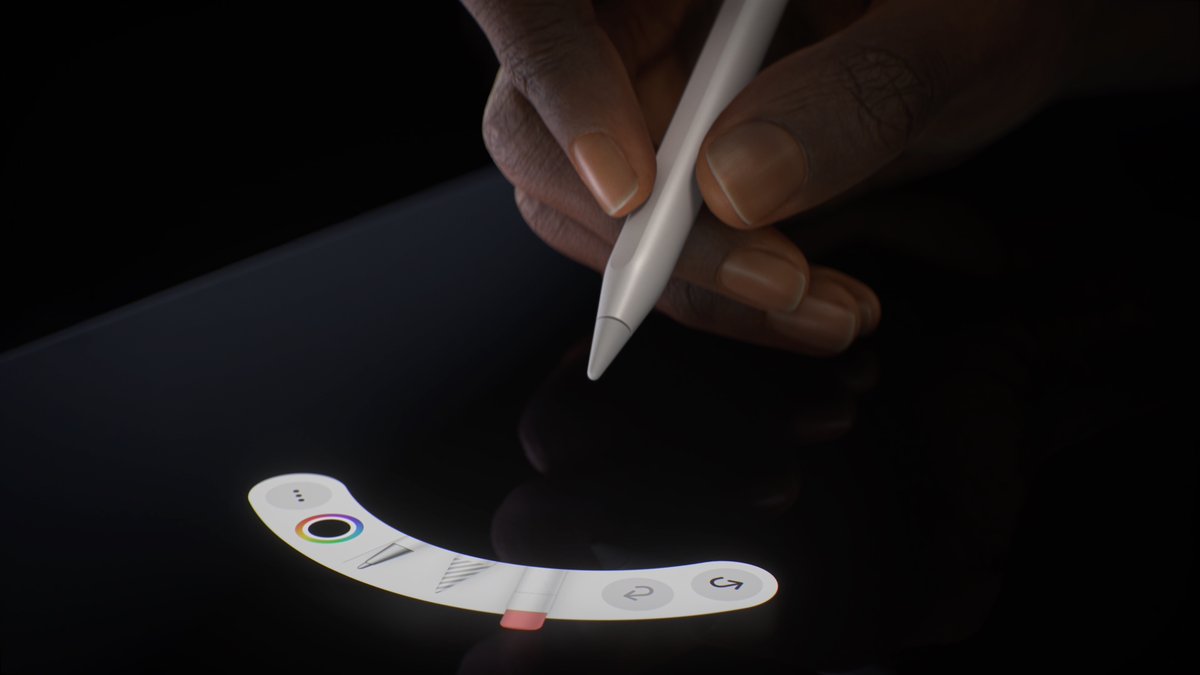 With the Apple Pencil Pro, you can now squeeze to bring up a new menu #AppleEvent