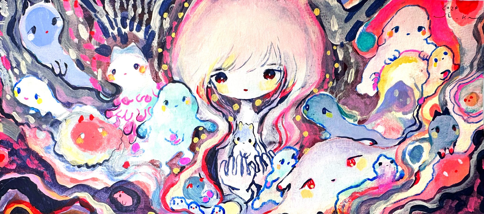 ♡イラスト♡ 原画　B5 イラスト原画 No.037 水彩色鉛筆 F20サイズ | kasui_artwork