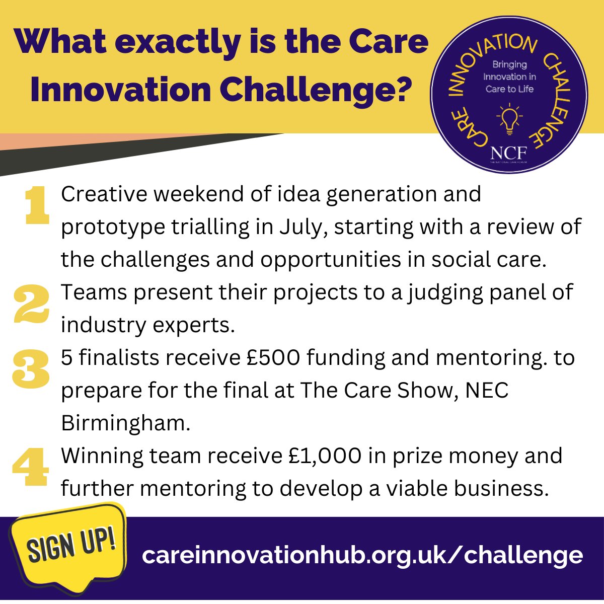 Join us for the challenge weekend on 29th-30th June at @covunitechpark , for expert advice, collaboration with likeminded innovators, and media attention from leading publication @cmm_magazine 💪 📣Applications close on 24th May!📣 Apply now at careinnovationhub.org.uk 🚀