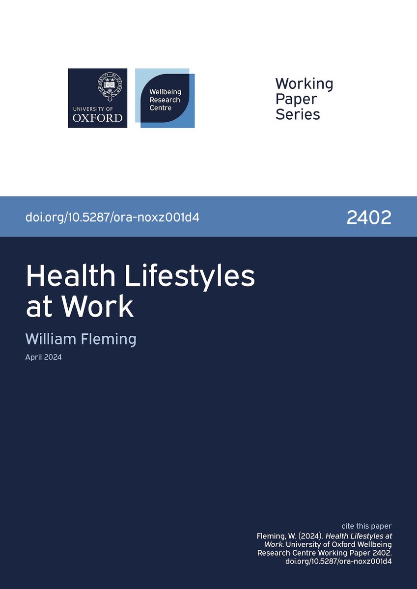 NEW: A multi-organisational sample of 28,000 UK workers reveals some of the key factors for engagement with workplace #wellbeing programmes, setting the scene for how we can build healthier lifestyles in the future of work. Read more from @WillJFleming 👉 wellbeing.hmc.ox.ac.uk/papers/2402-he…