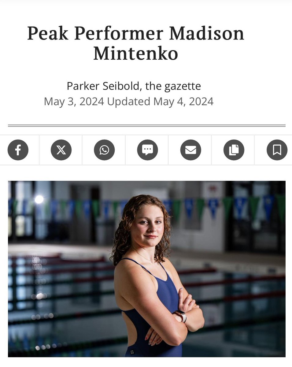 Learn more about this competitive, skilled, kind, and well-rounded member of our community, Madison Mintenko!

bit.ly/3UyrYnK

Go, Eagles!
#PineCreekHS
#GirlsSwimming
#USASwim