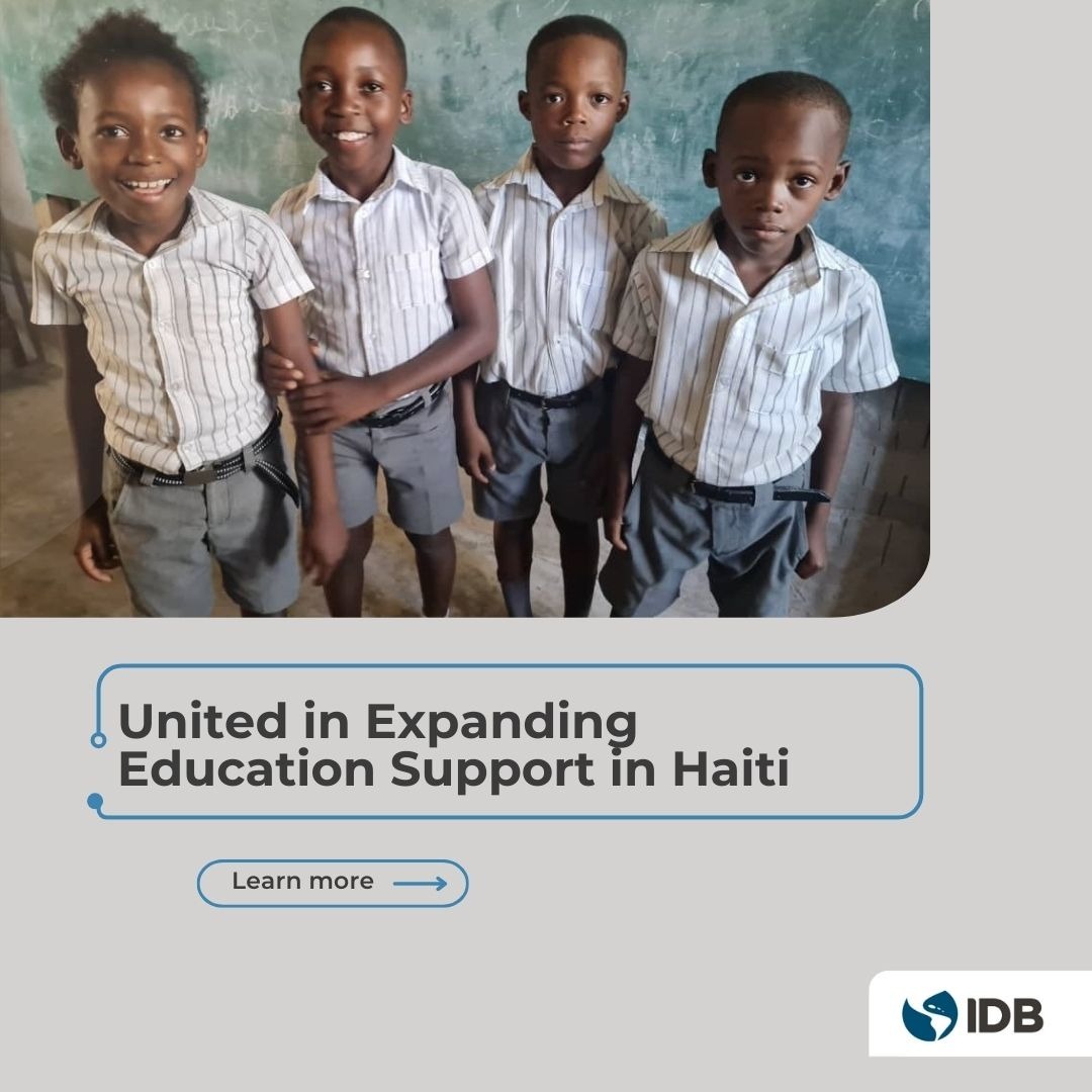A new project approved by @the_IDB, @EAA_Foundation and @GPforEducation will improve educational performance in #Haiti, transforming the lives of 150,000 children. This five-year project will increase access to quality #education for vulnerable children. Read more:…