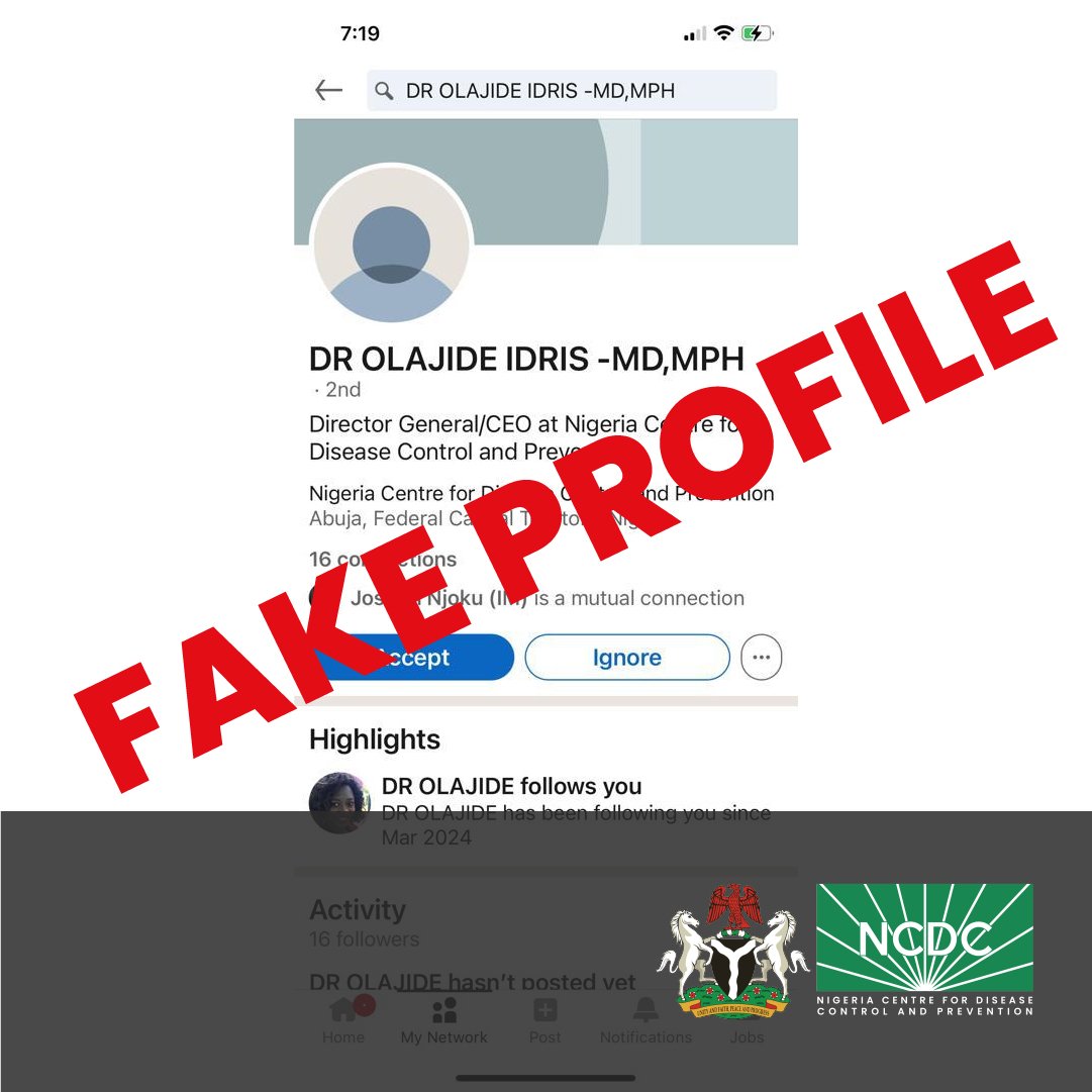🛑 DO NOT ENGAGE Our Director General, Dr Jide Idris, HAS NOT RECENTLY SENT AN INVITE TO ANYONE ON LinkedIn or ANY SOCIAL MEDIA PLATFORM. HIS SOCIAL MEDIA ACCOUNTS ARE STRICTLY PRIVATE. Take extra precautions to not accept any request, follow or engage with any account…