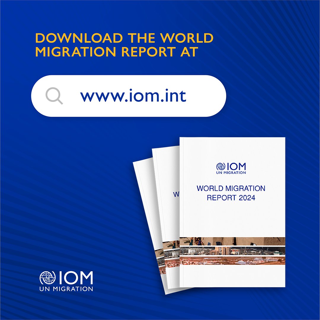 The World Migration Report 2024 is out! This new edition, which is the twelfth in the #WMR series, presents key data and information on migration as well as thematic chapters on highly topical migration issues. #WMR2024 👉 bit.ly/40jD1SN