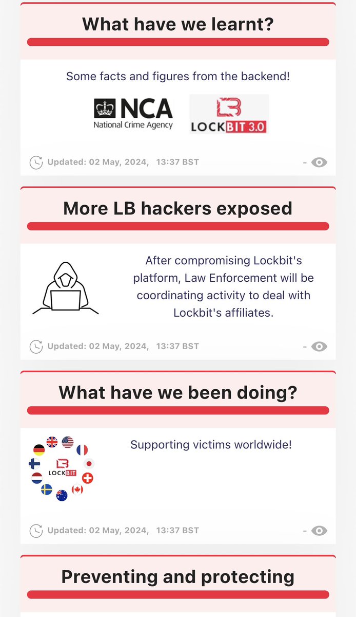 marcwrogers's tweet photo. The @NCA_UK smackdown on Lockbit continues with new updates and details on Operation Cronos.  This is the way. https://t.co/wKlyXLoWqB