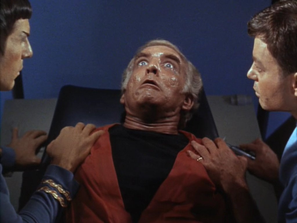 DAGGER OF THE MIND, as I'm up to episode 9 of Star Trek.

We get the first Vulcan mind meld, and the first real Kirk romantic scene (though it's implanted in his mind, so not real)

Morgan Woodward took the role of Van Gelder to get away from Western typecasting