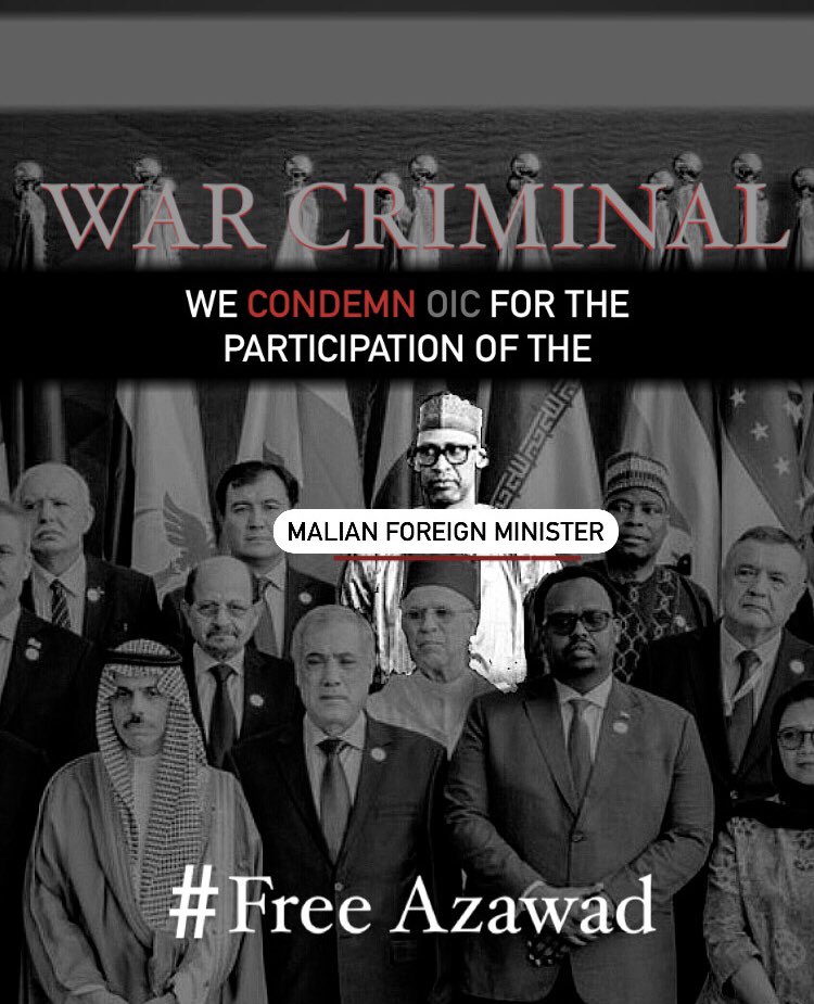 🛑WAR CRIMINAL 
The WAR CRIMINAL the #MalianForeignMinister of current #ILLEGITIMATE GOVERNMENT #AbdoulayeDiop Should NOT be ALLOWED to participate in #OIC nor in Any other ISLAMIC ORGANISATION ❗️
#FreeAzawad #MaliIsATerorristState