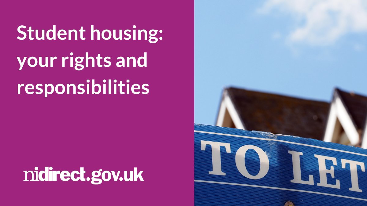 Students - be aware of your rights and responsibilities re your accommodation. Find out more: nidirect.gov.uk/news/advice-st… @UlsterUni @QUBelfast @UUSU_Online @QueensSU_ @StMarys_Belfast @StranBelfast