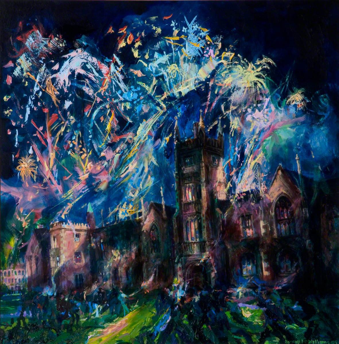 We do love getting involved with @artukdotorg #OnlineArtExchange. We chose 'Fireworks at Queen's Festival' in the collections of @NaughtonGallery for this week's theme - celebrating @NationalGallery’s Bicentenary #NG200 🎆🎆🎂🎇🎇
