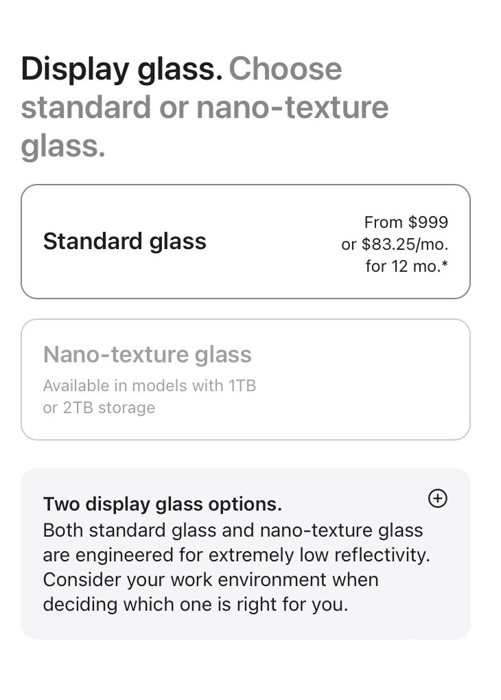 Nano-texture glass is only for 1TB and 2TB models interesting