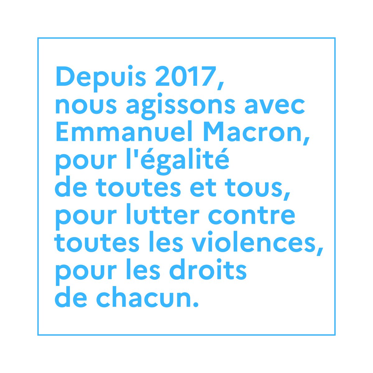 Depuis 2017, nous agissons. 7 ans d’actions au côté du président de la République. 7 ans d’actions pour l’Égalité entre toutes et tous. 7 ans d'actions pour lutter contre toutes les violences. 7 ans d’actions pour les droits de chacun. À dérouler 🧶