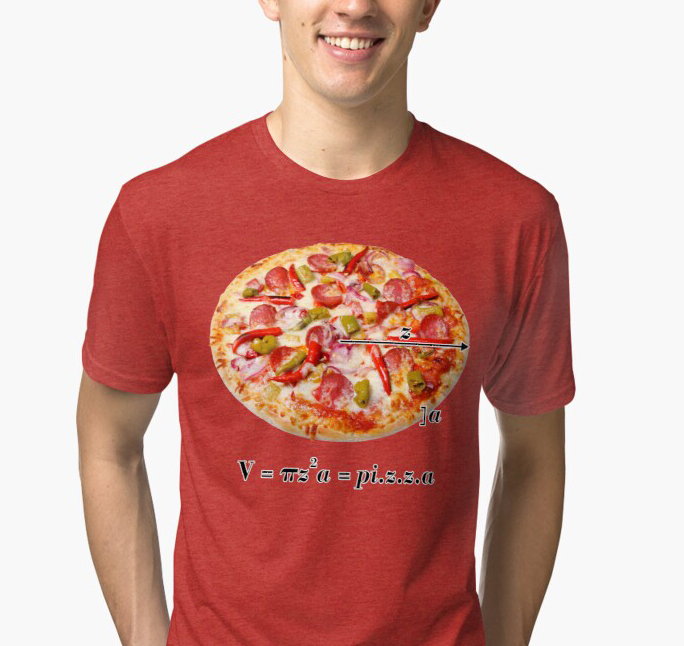 Today we share our nerdy tee with the equation of the volume of a pizza: redbubble.com/i/camiseta/Vol… #volume #pizza #formula #equation #maths #mathematics #humor #freak #geek #nerd #tee #tshirt #hoodie #science #geeky #nerdy #gifts #giftideas