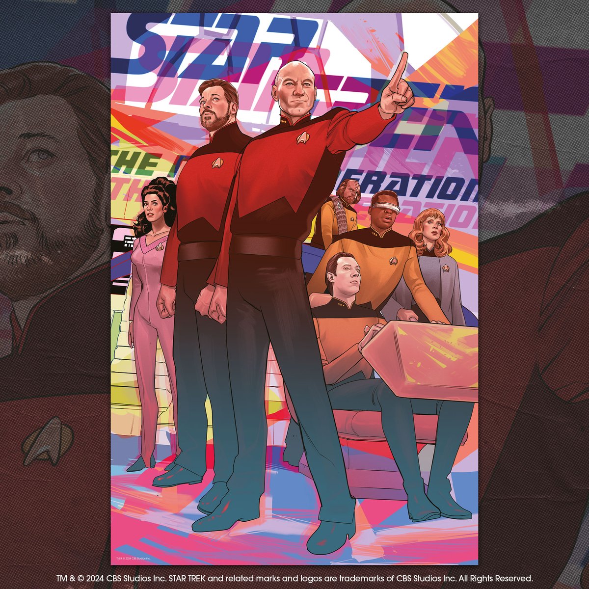 .@VicePressNews announces a new #StarTrek TNG poster by @RachaelAtWork, limited to 200 prints. Preorders launch Thursday 9 May at Vice-Press.com