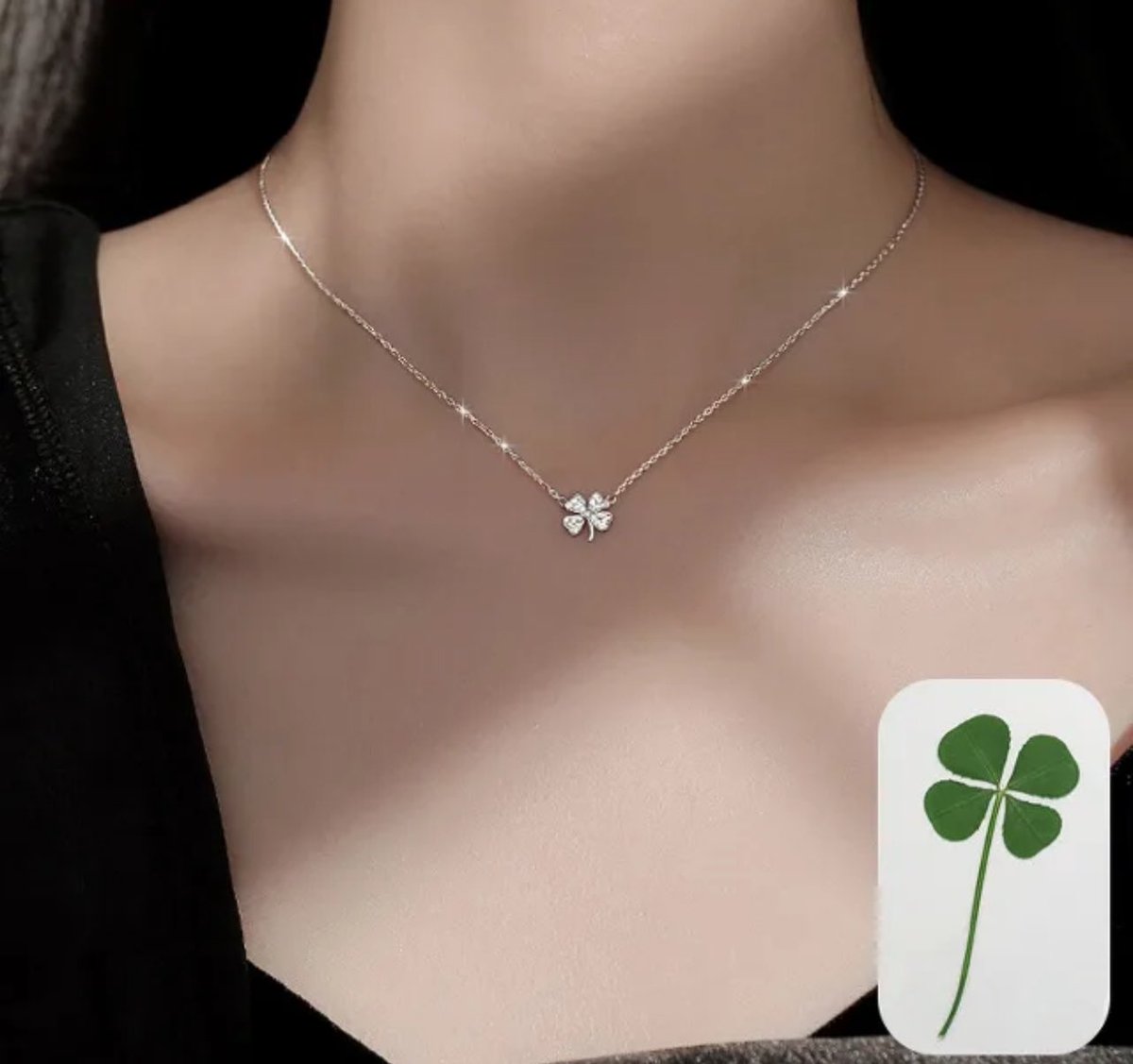 ➿✨ preorder — Hestia Happiness Necklace + Clover + Box สร้อยคอพร้อมจี้ลายใบโคลเวอร์สุดคิ้วท์ แถมฟรี ! ใบโคลเวอร์ 4 แฉกนำความโชคดี พร้อมห่อแพคเกจสุดคิ้วท์ price : 690.- (free ems) #พรีออเดอร์เกาหลี #พรีเกาหลี #หิ้วเกาหลี