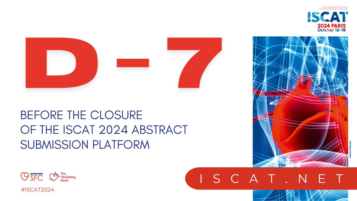 🚨 Abstracts 🚨 You only have 7⃣ days left to submit your abstract for #ISCAT2024! Submit now! ➡️ iscat.net/abstracts