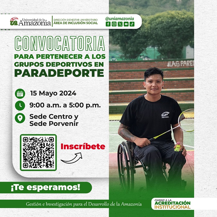 Desde la Dirección de Bienestar Universitario, el área de Inclusión social invita a la comunidad Universitaria 👉Link de Inscripción: docs.google.com/forms/d/e/1FAI… #GestiónEInvestigaciónParaElDesarrolloDeLaAmazonía