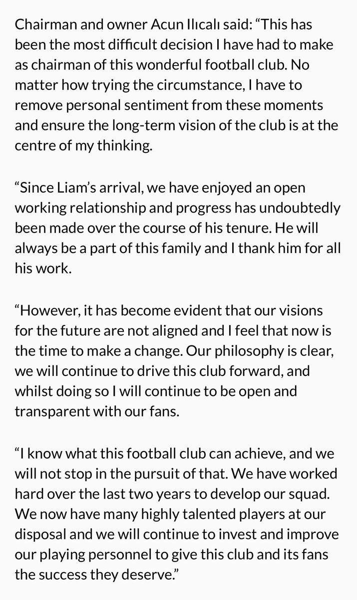 Acun Ilicali’s comments on the sacking of fan favourite Liam Rosenior - 🗣️👇🏼

#HCAFC