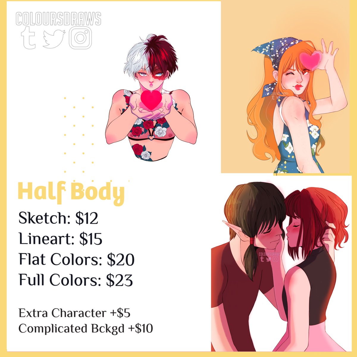 Commissions OPEN ❤💙💜 tweet media
