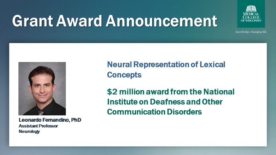 👏👏👏 Congratulations to Dr. Leonardo Fernandino on his recent award from the National Institute on Deafness and Other Communication Disorders!