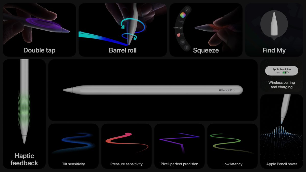 This is the new $129 Apple Pencil Pro. Unfortunately, no Apple Vision Pro support yet.