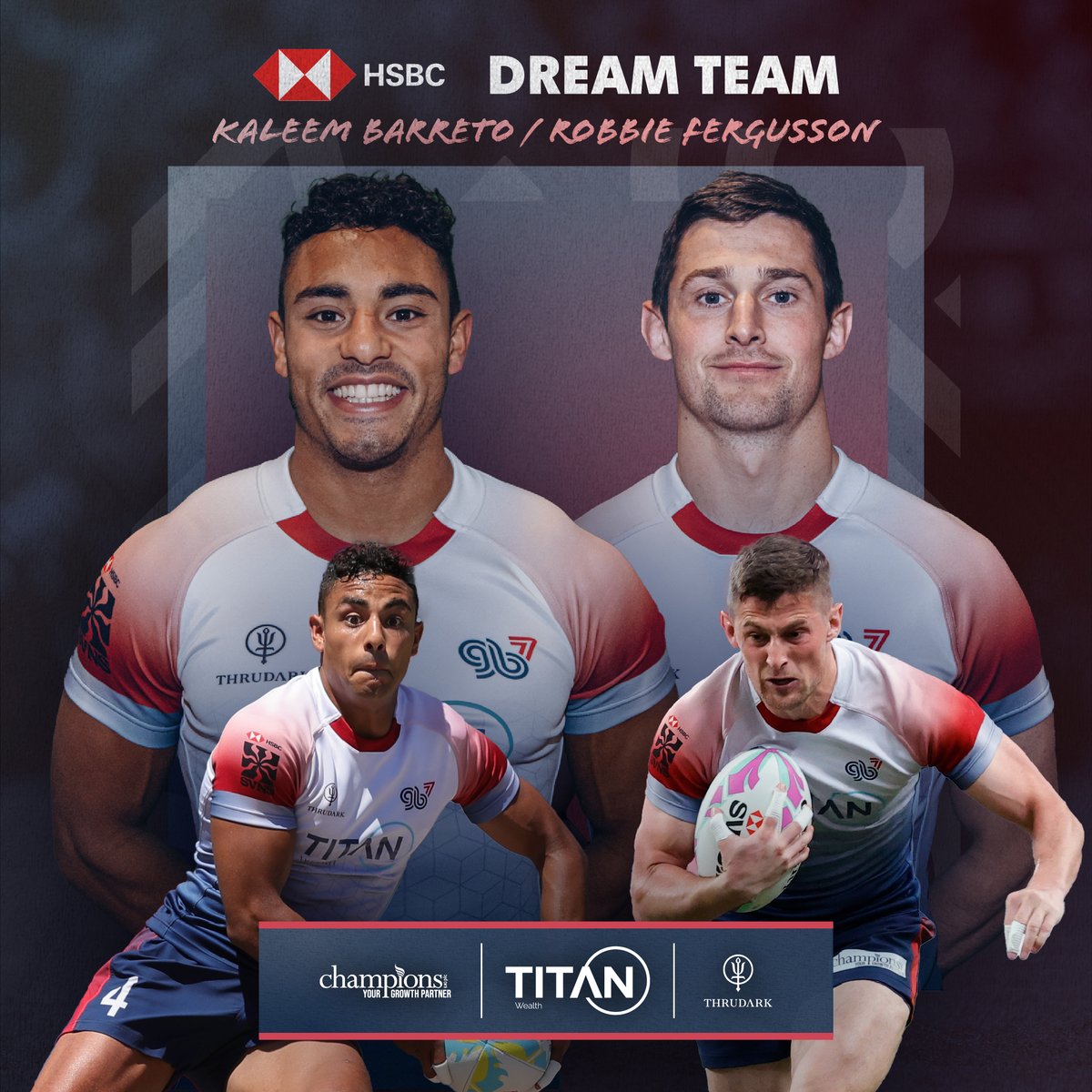 Introducing our HSBC Singapore dream team selections! Congratulations @kaleembarreto & @robbiefergusson 🎉 #GB7s #HSBCSVNS #HSBCSVNSSGP