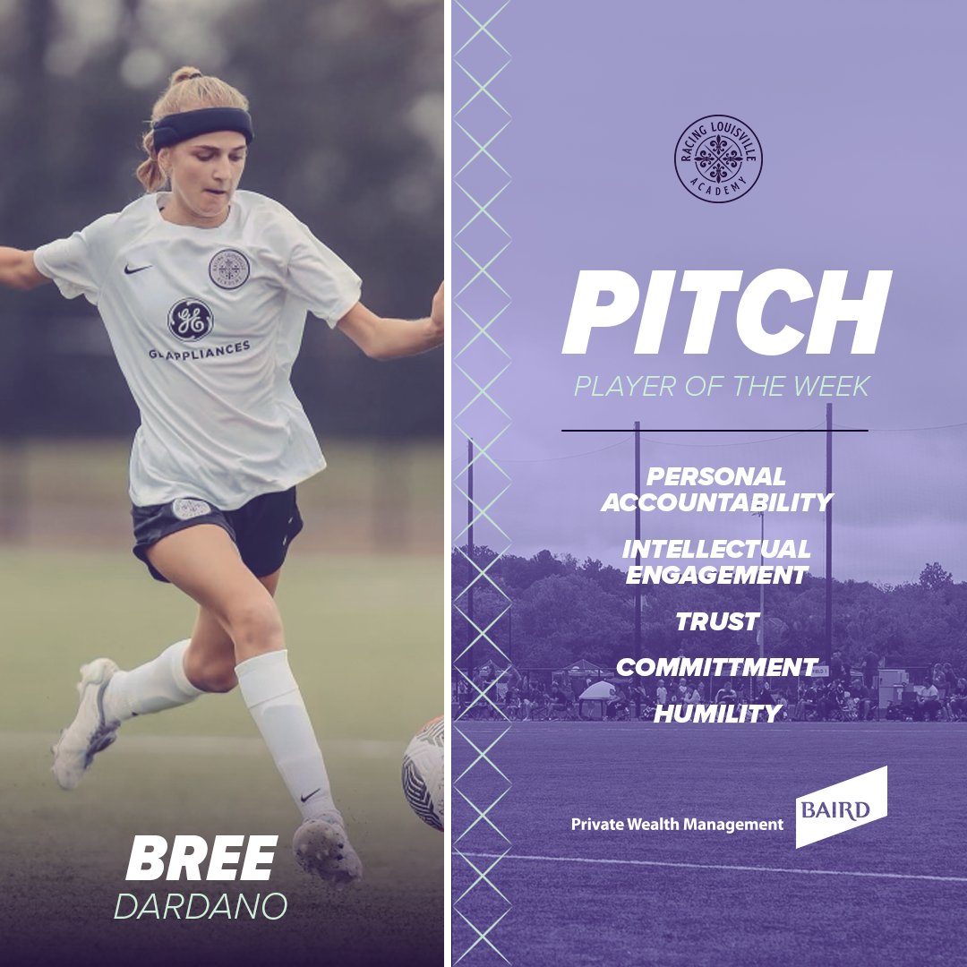 Always putting the team first! 💪 Bree is our @rwbaird PITCH Player of the Week for her humility!