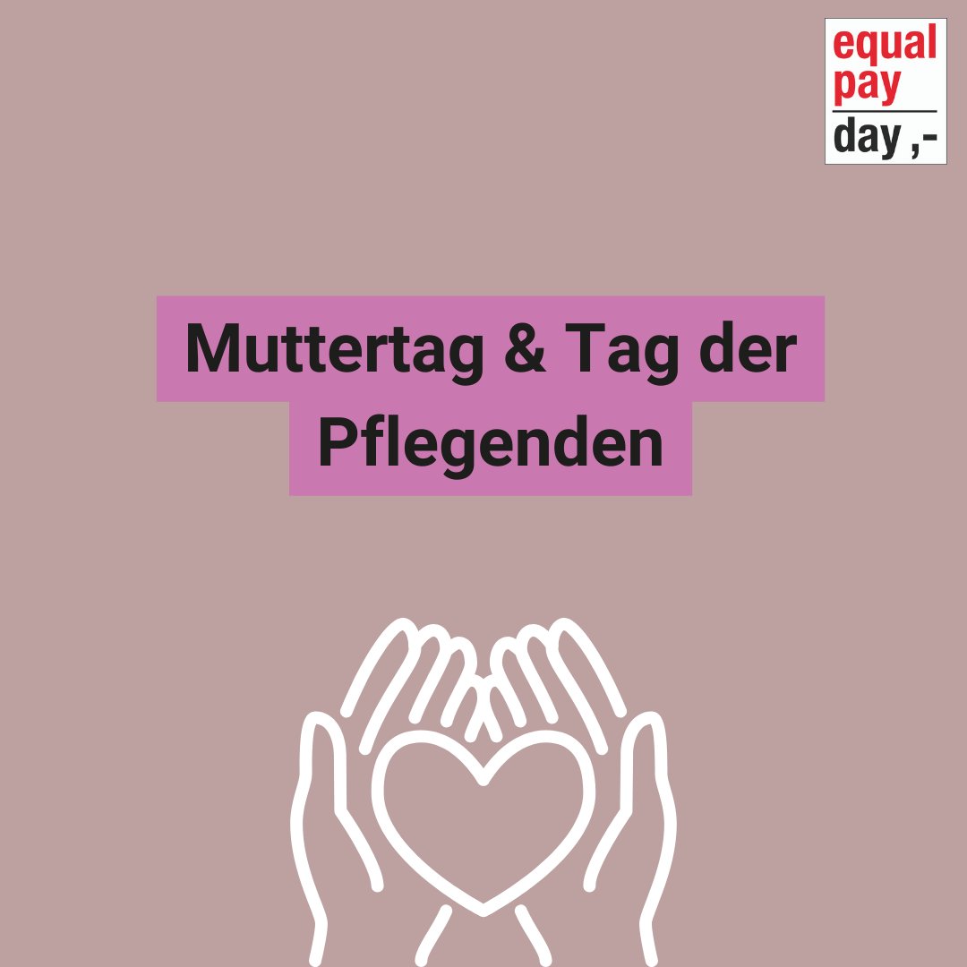 Heute ist Muttertag und Tag der Pflegenden! Nicht nur heute, sondern an jedem Tag möchten wir unseren Dank und unsere Anerkennung an alle Mütter und Pflegenden aussprechen, die diese Gesellschaft am Laufen halten.

#EqualPay #EqualPayDay #EPD #HöchsteZeitFürEqualPay