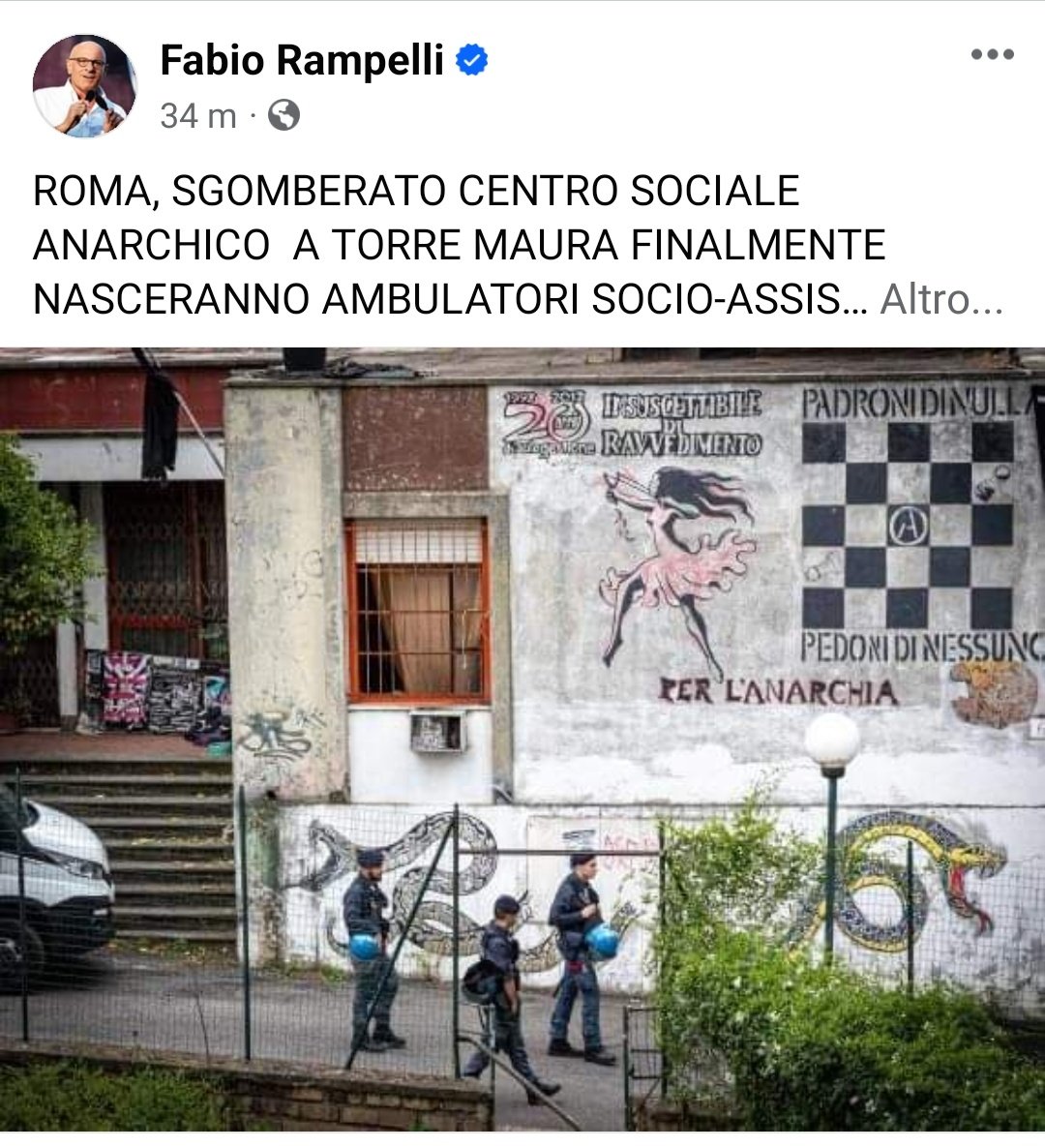 @AlekosPrete Mentre Rampelli festeggia lo sgombero di «Torre Maura occupata». Matrice?