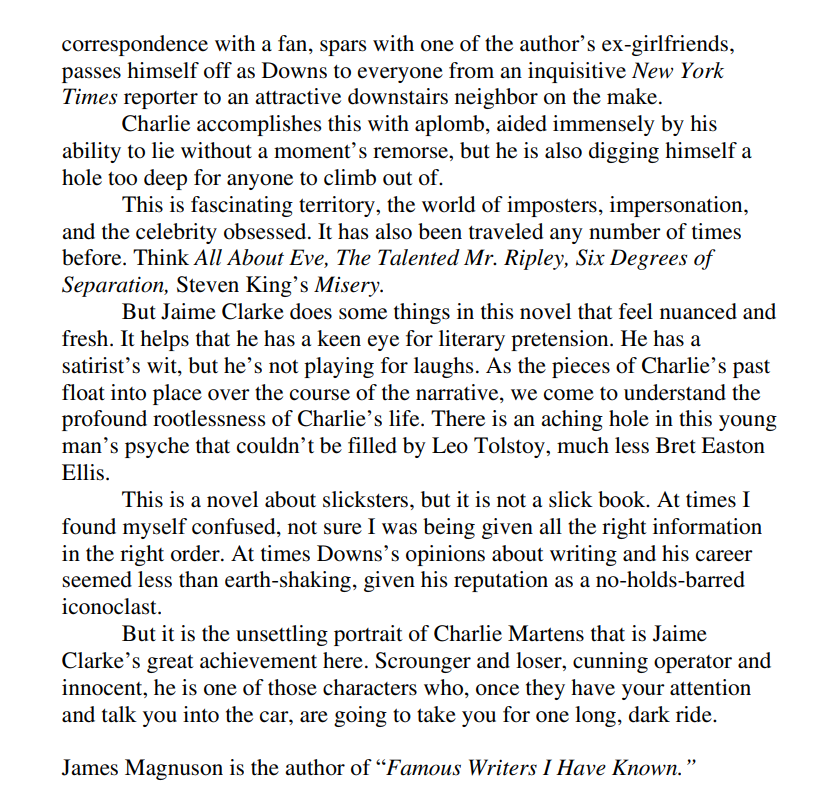 RoundaboutPress's tweet photo. Unpublished New York Times Book Review 2014 review for VERNON DOWNS by Jaime Clarke. 10th anniversary edition out now. https://t.co/0UoWCoD4YC