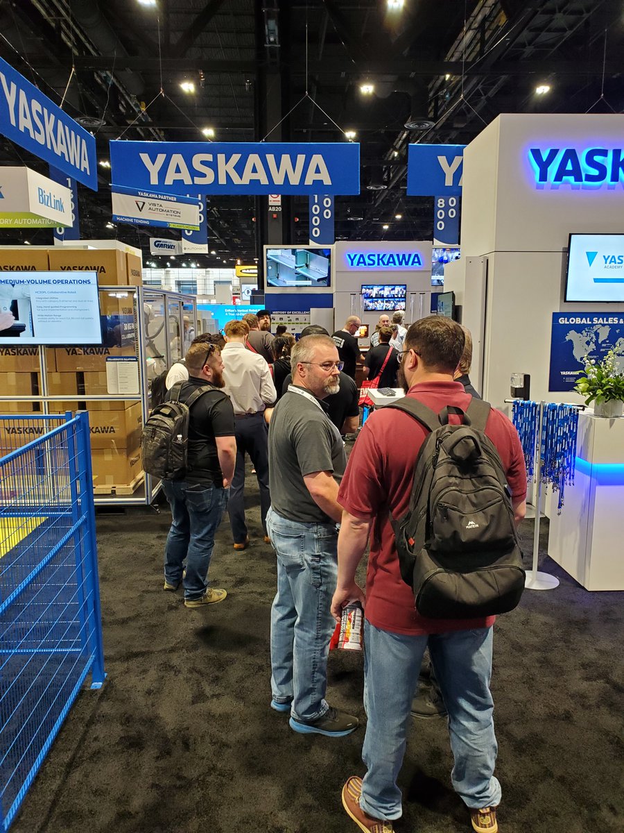 We had a great first day at #Automate2024, & we're looking forward to an even better Day ✌️! If you missed us yesterday, come on by booth 841 & see our lineup of #robots, #cobots, software & motion control technology today! 🤖 #yaskawa #automation