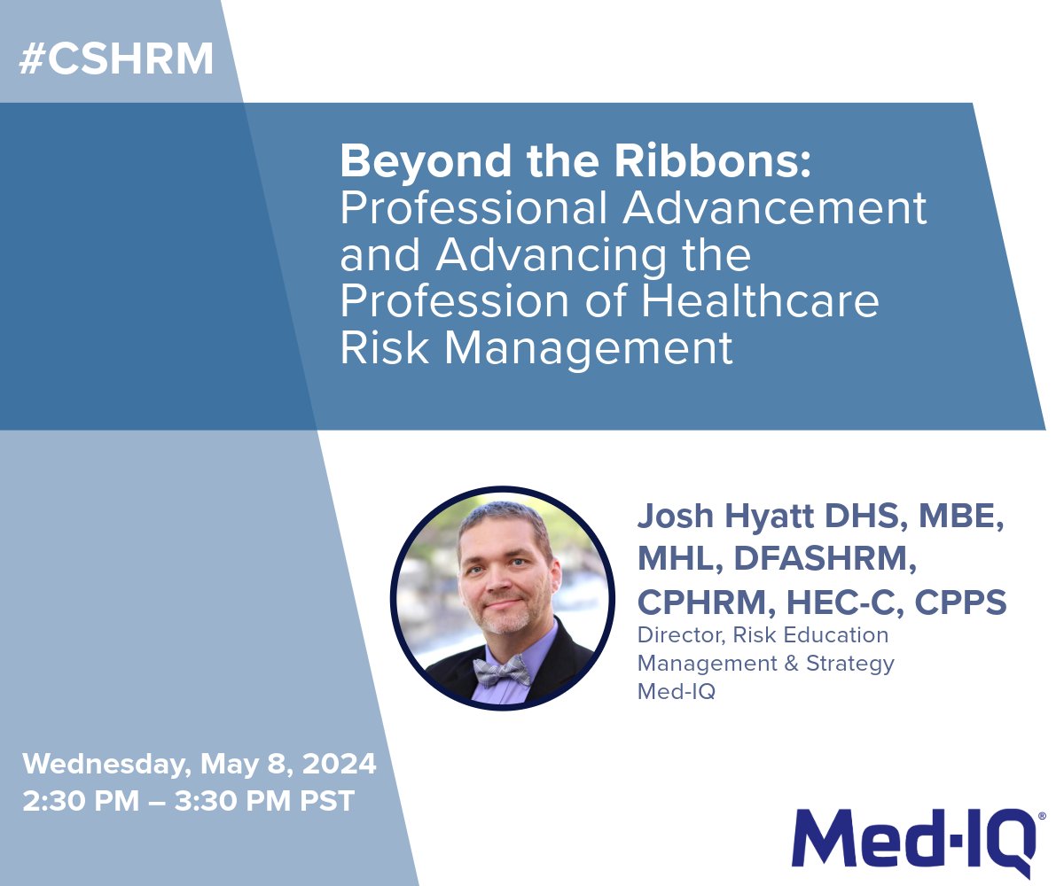 Josh Hyatt, DHS, CPPS, is off to the @SCAHRM conference to present a dynamic professional development opportunity designed for healthcare risk managers and patient safety officers who want to gain the confidence to become a risk leader. #healthcareriskmanagement #CPHRM #ASHRM