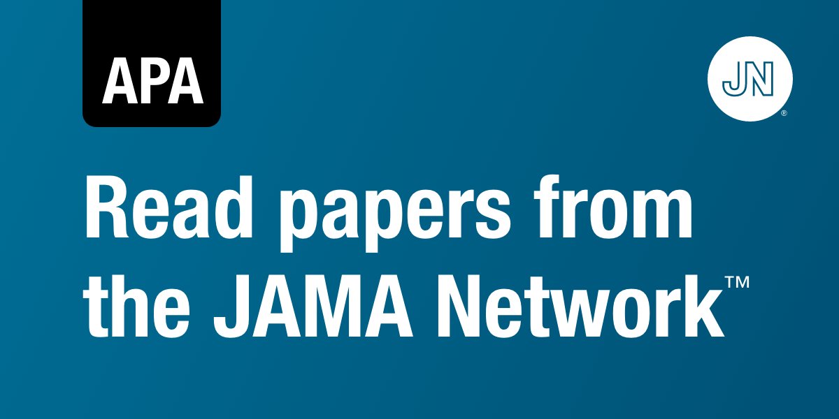 Longitudinal Associations Between Optimism and Objective Measures of Physical Functioning in Women, from JAMA Psychiatry, free to read online during #APAAM24 (Link to microsite) ja.ma/3UHByG5