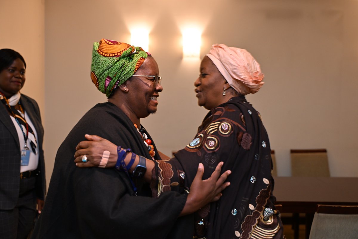 DED Gumbonzvanda had a productive meeting with @ZainabHawa, Director General of UN Office in Nairobi @ODG_UNON & discussed partnerships around upcoming events incl. Summit of the Future, Beijing +30. DED commended the efforts of the UN Office in Nairobi to achieve gender equality