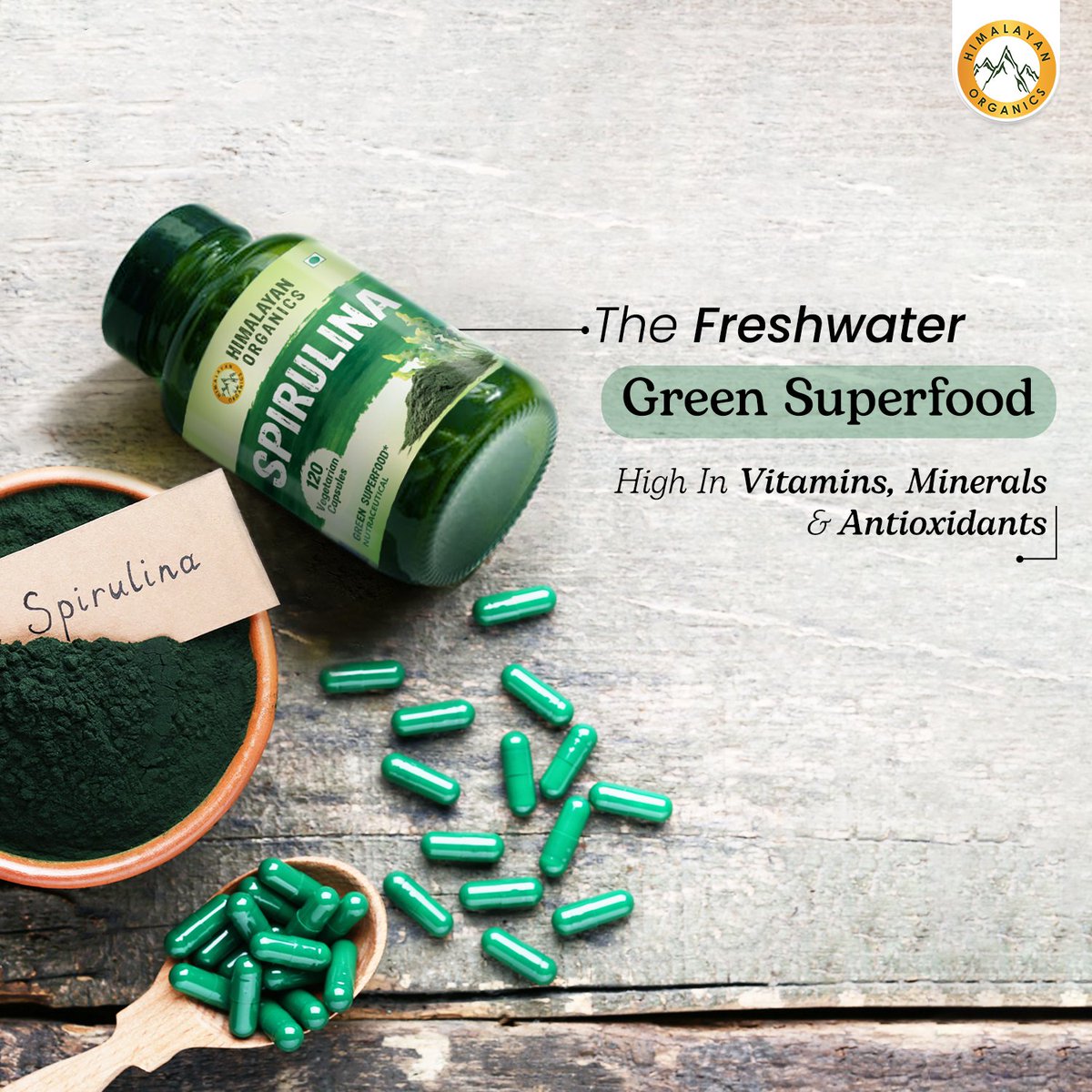 Nourish your body with the power of freshwater green superfood “Spirulina”.
#SpirulinaBenefits #OrganicSuperfood #ImmuneBoosting #HeartHealthSupport #WellnessJourney #HimalayanOrganics
