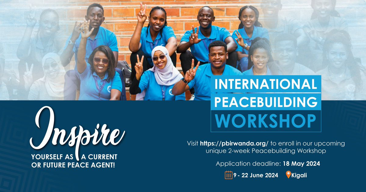 It's that time of the year, again!🥳 Apply to our International Peacebuilding Workshop, open to aspiring peacebuilders from all over the globe. Deadline: 18 May. Visit the FAQ page for more information. Apply now: pbirwanda.org