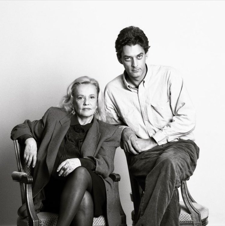 Jeanne Moreau & Paul Auster by Richard Schroeder
