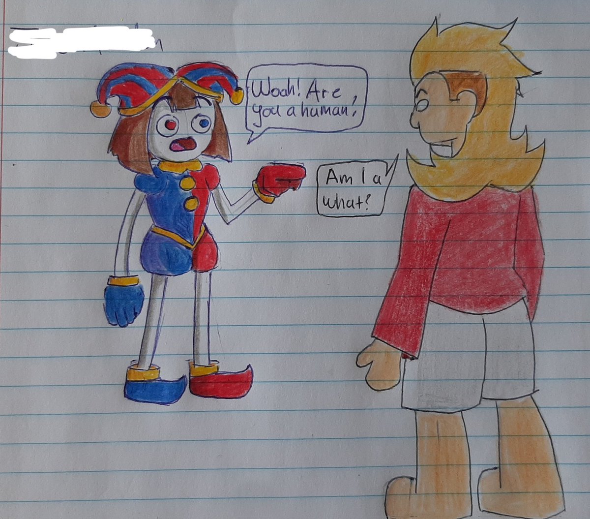 davidt00ns's tweet image. Was bored in class, so I drew this thing.

The Amazing dt0 circus!

Featuring Pomni from the god damn digital circus!

#sketch #schoolsketch #TheAmazingDigitalCircus #TADC #pomni #drawing #sketch #silly 

I think I meed to pay more attention in class...