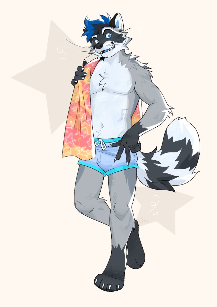 DefusX's tweet image. Summer time is here 😎☀️🏖️

🦝: @DefusX 
🎨: @gato_iberico