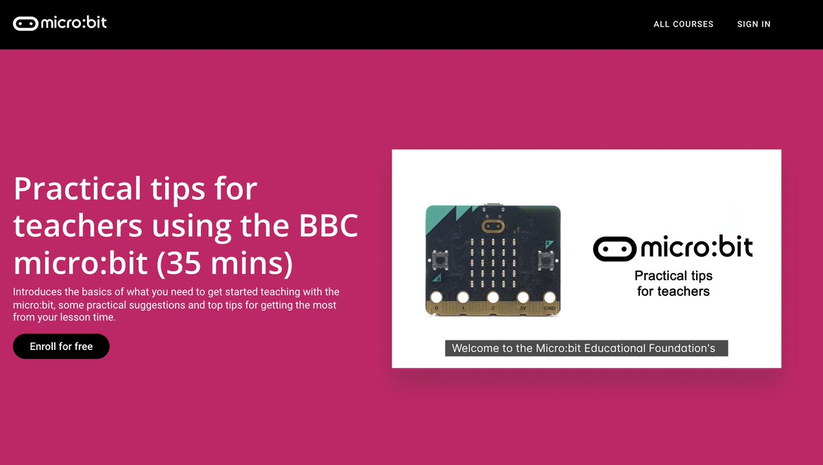 🤩Our 'Practical tips for teachers using the BBC micro:bit course', introduces the basics of what you need to get started teaching with the micro:bit, some practical suggestions AND top tips for getting the most from your lesson time🙌 microbit.thinkific.com/courses/practi… #microbit #computing