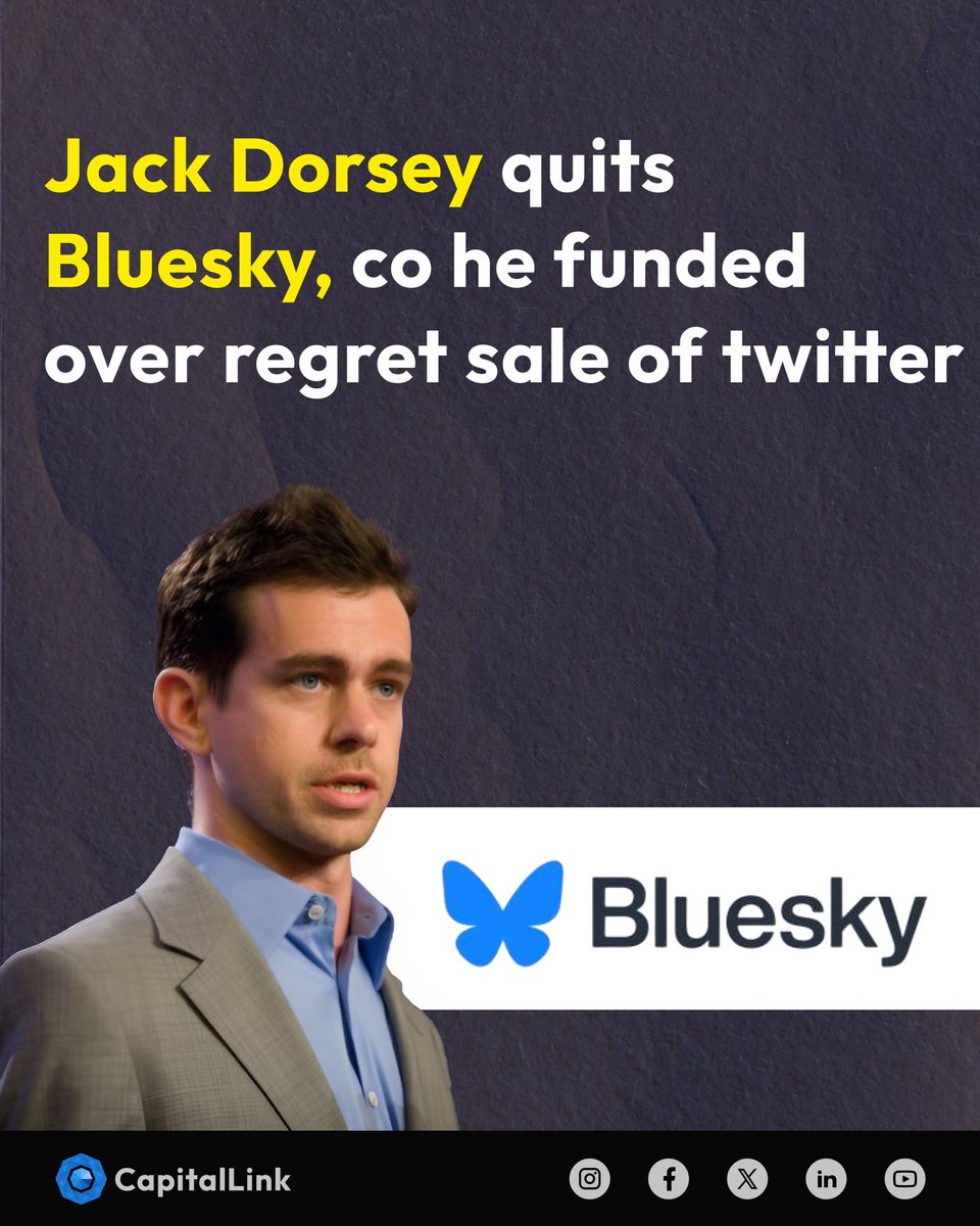 Jack Dorsey has left the board of social networking service Bluesky, which he helped fund and popularize a year ago in the wake of regret over the sale of Twitter to Elon Musk

#JackDorsey #Twitter #ElonMusk #Bluesky #newsupdate #latestnews #globalnews #USA #tech #techupdate