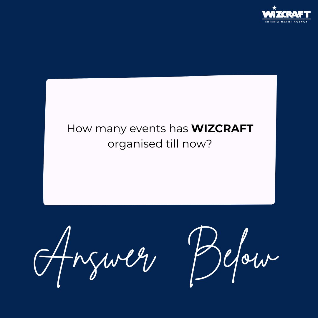 If you had to take a guess, what would it be?

#Wizcraft #WizcraftEntertainmentAgency #EventExcellence #WizcraftEvents #CreativeEvents #EventPlanners #EventManagement #EventLife #EventPlanning #EventIndustry #EventProfessionals #EventExperience #WizcraftTeam #EventInnovation