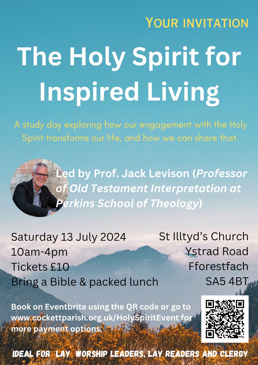 NEWS ALERT! The eventbrite page for the event is now live (eventbrite.co.uk/e/the-holy-spi…) and taking bookings! If you wish to make a bank transfer or send a cheque, see the facebook event information for more details! #HolySpirit @swanbrec @ChurchinWales