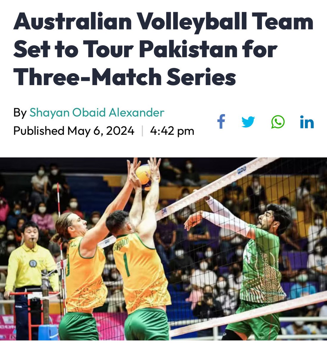 Look forward to an exciting 🇵🇰 🇦🇺 series. #volleyball @PakinAustralia @AusHCPak