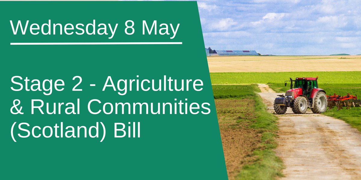 Tomorrow, we'll consider Stage 2 amendments to the Agriculture & Rural Communities (Scotland) Bill. Starting at 9am 👉ow.ly/7nNQ50RyhGv