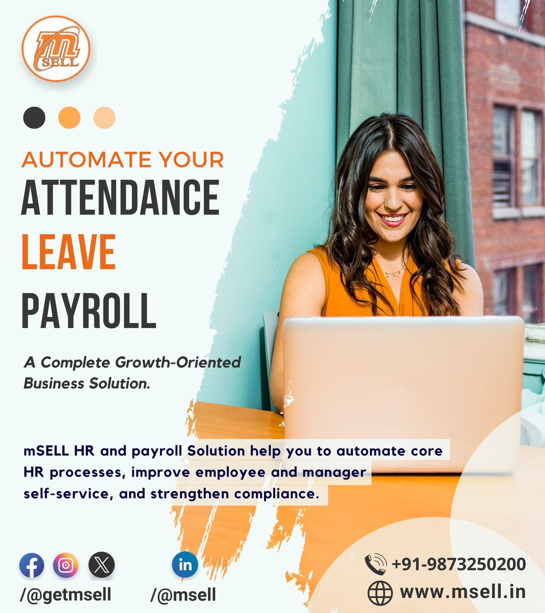 Elevate your potential by using mSELL HR & Payroll processes.

With Features
👉 Attendance & Leave
👉 Payroll
👉 Tracking Attendance
👉 Reports Generation
and many more...

Contact us for more details: 👇
📞Dial: +91 9873250200

#hrms #payrollmanagement #employeemanagement #saas