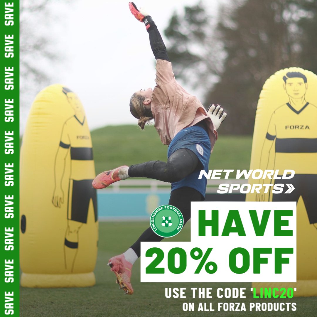 To be the best, you need the best tools 💪 @networldsports has given anyone affiliated to Lincolnshire FA 20% off on all FORZA products! From training equipment, to footballs, and more! Use code 'LINC20' at checkout to unlock your savings. Shop now ⤵️ tinyurl.com/Net-World-Spor…