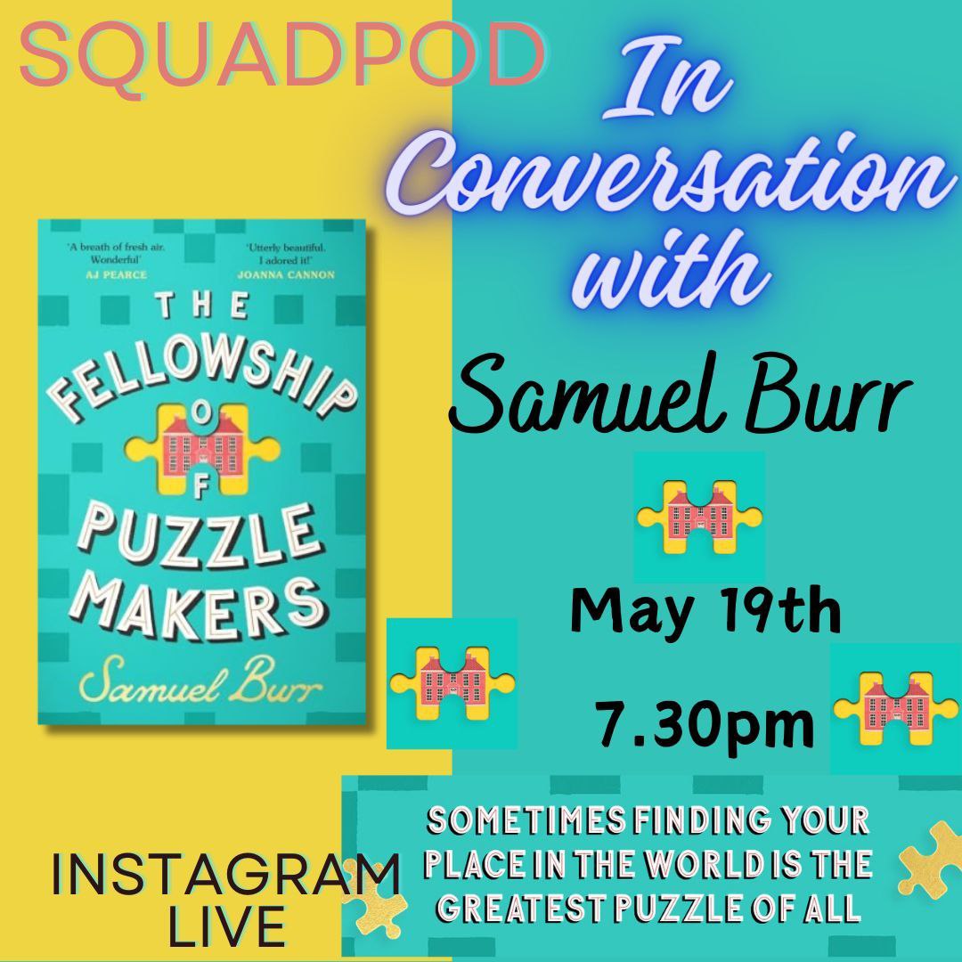 Thank you @_frankiebanks for this incredible hb of #TheFellowshipOfPuzzlemakers by @samuelburr Out 9th May from @orionbooks I am so looking forward to reading this with the @Squadpod3 gang as one of this month's #SquadPodFeaturedBooks - don't miss our chat with Samuel on 19th!