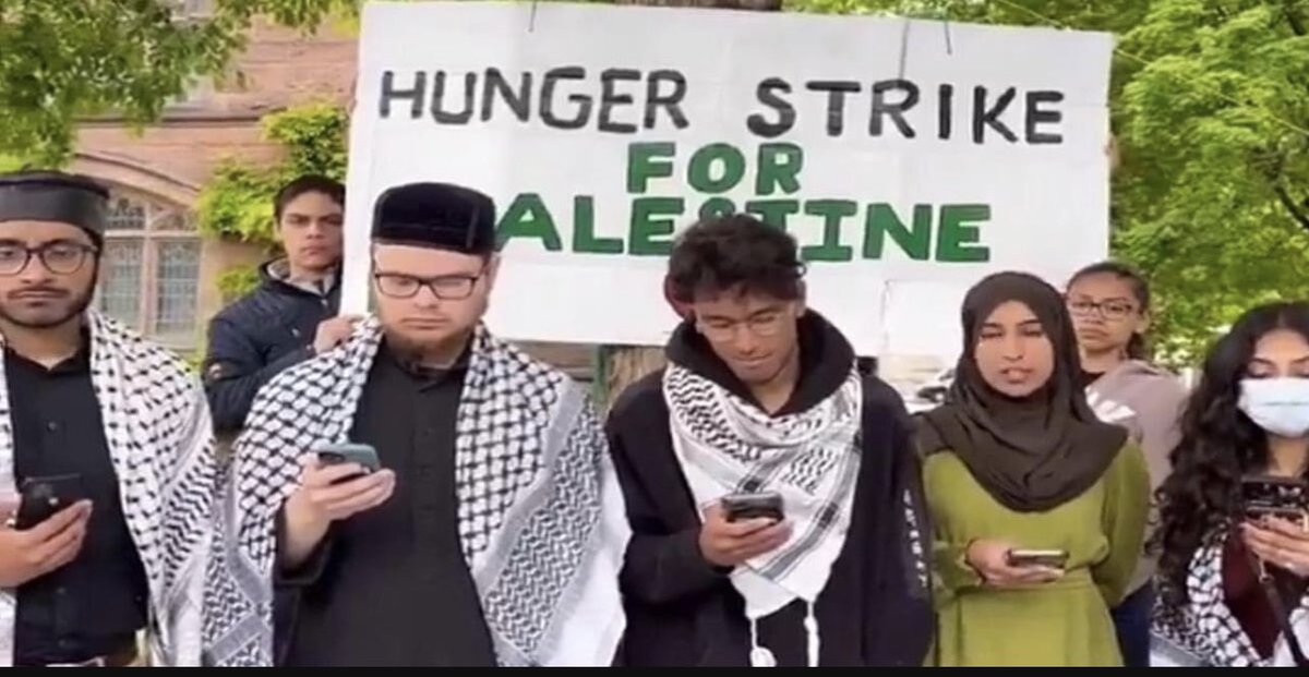 These Princeton students are on a hunger strike for Palestine. 🙄 Guess they don’t want to eat some tacos with me on this Taco Tuesday huh? 😉 They are probably checking their phones to see if they are on TV or , or maybe they are ordering a pizza? 🤷‍♂️ Who wants to see them…