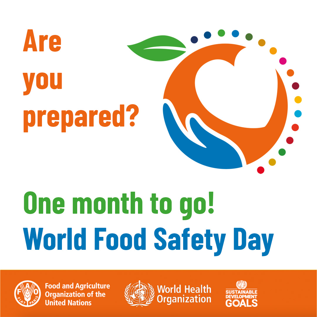 📝 | Are you prepared❓ 

👉World Food Safety Day is just one month away❗️

➕ℹ️➡️ bit.ly/3wp5qOf

#WorldFoodSafetyDay | #Codex