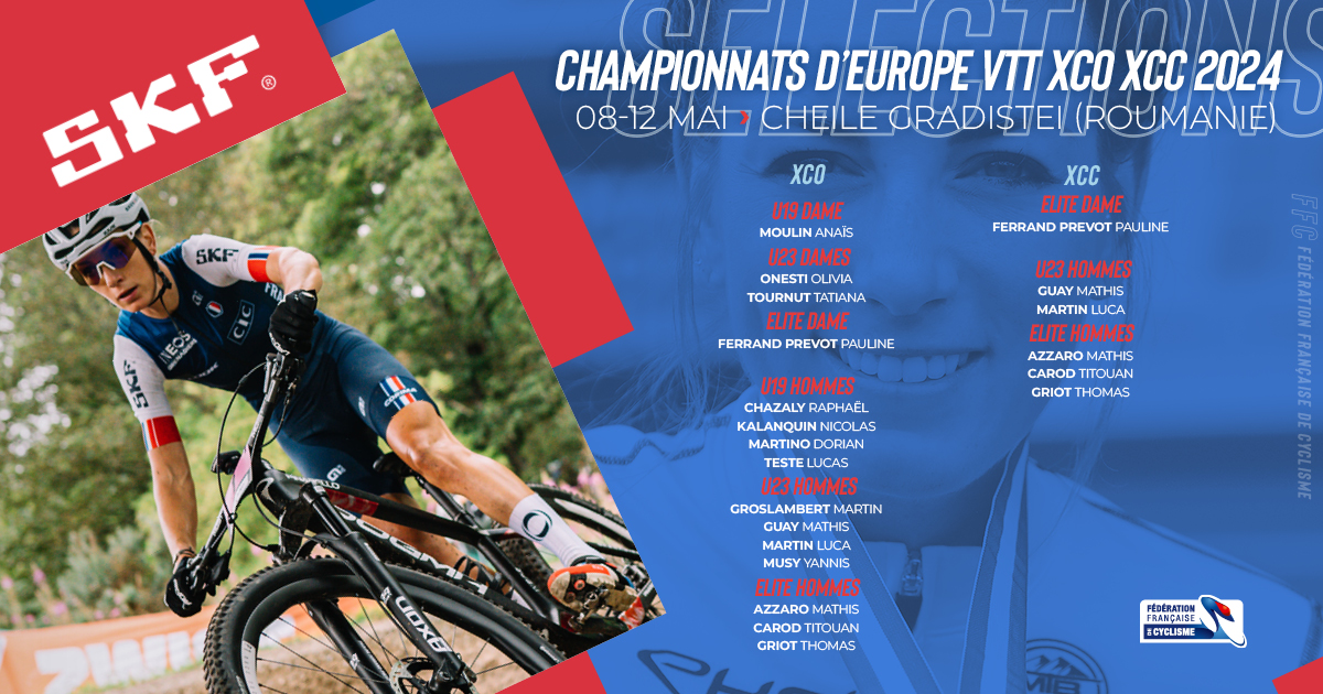 ➡️ Direction la Roumanie 🇷🇴 pour l'équipe de France de VTT pour aller à la conquête du titre Européen 🇪🇺 @uec_cycling #vtt #JeRouleAvecSKF #SKFVTT